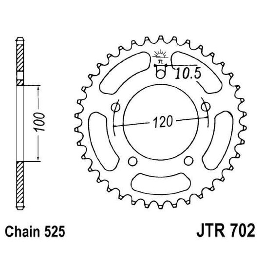 Reťazová rozeta JT JTR 702-42 42T, 525